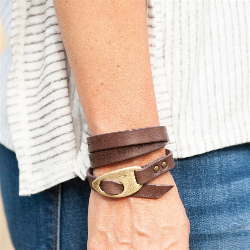Boho Style Leather Wrap Bracelet