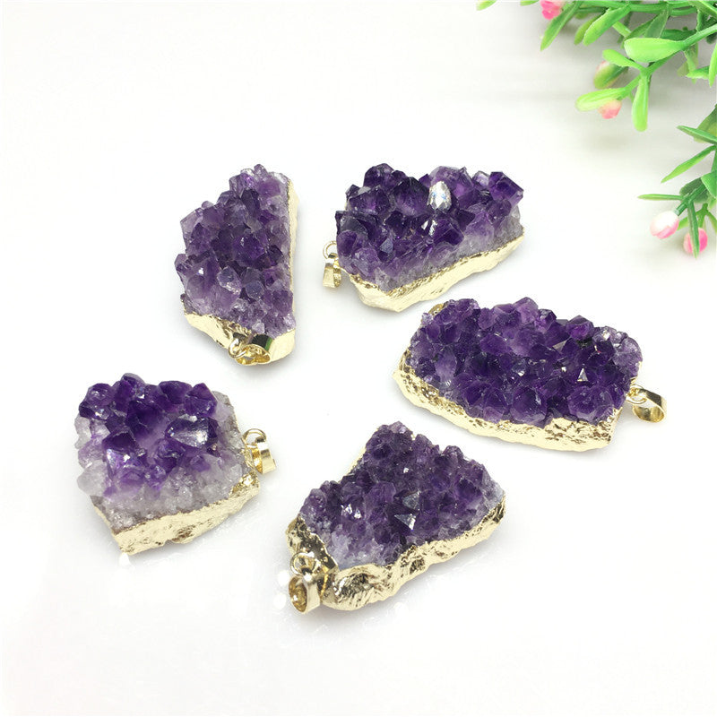 Natural Amethyst Druse Pendant