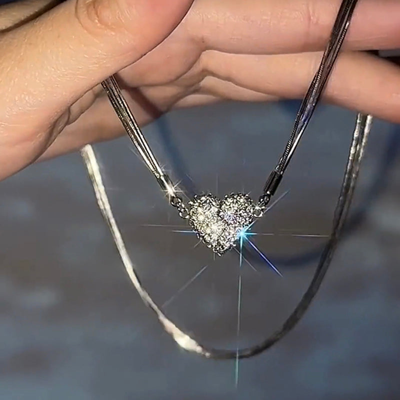 💖Double-Sided Wearing Diamond-Set Magnetic Love Pendant