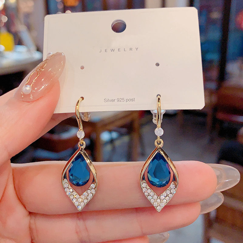 šCHRISTMAS HOT SALEā-Geometric Blue Water Drop Zircon Earrings