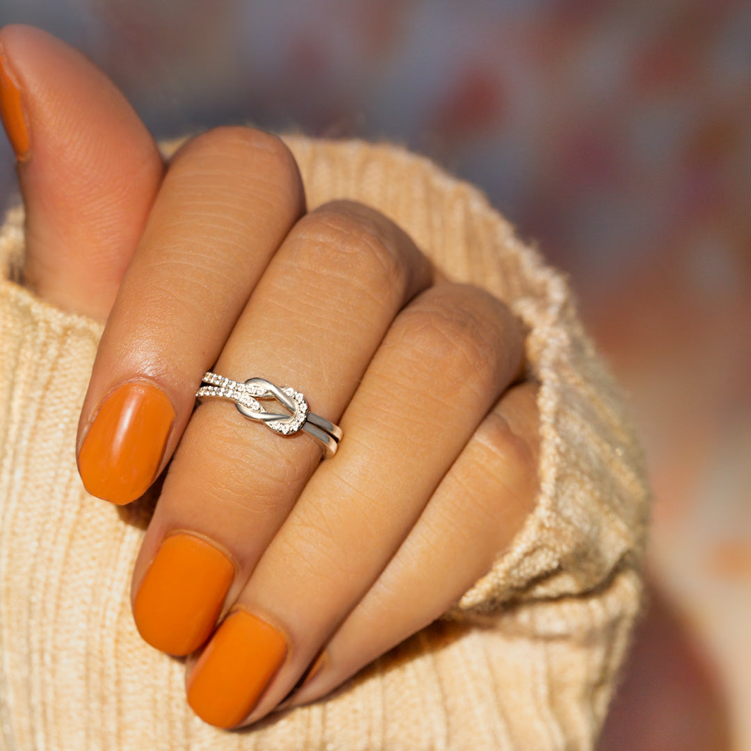 Grandmother & Granddaughter Square Knot Ring