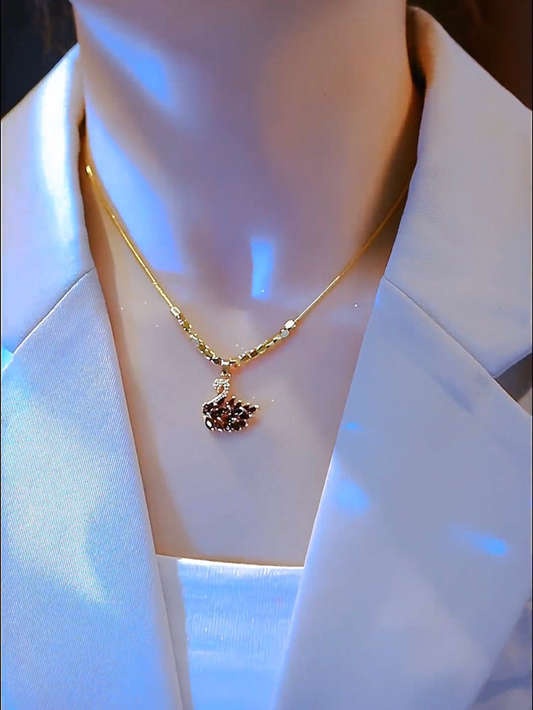 Swan Sterling Silver Pendant with Cubic Zirconia