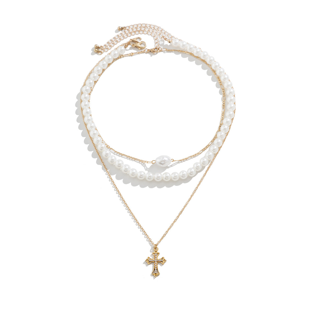 Pearl of Divinity: Cross Pendant Necklace
