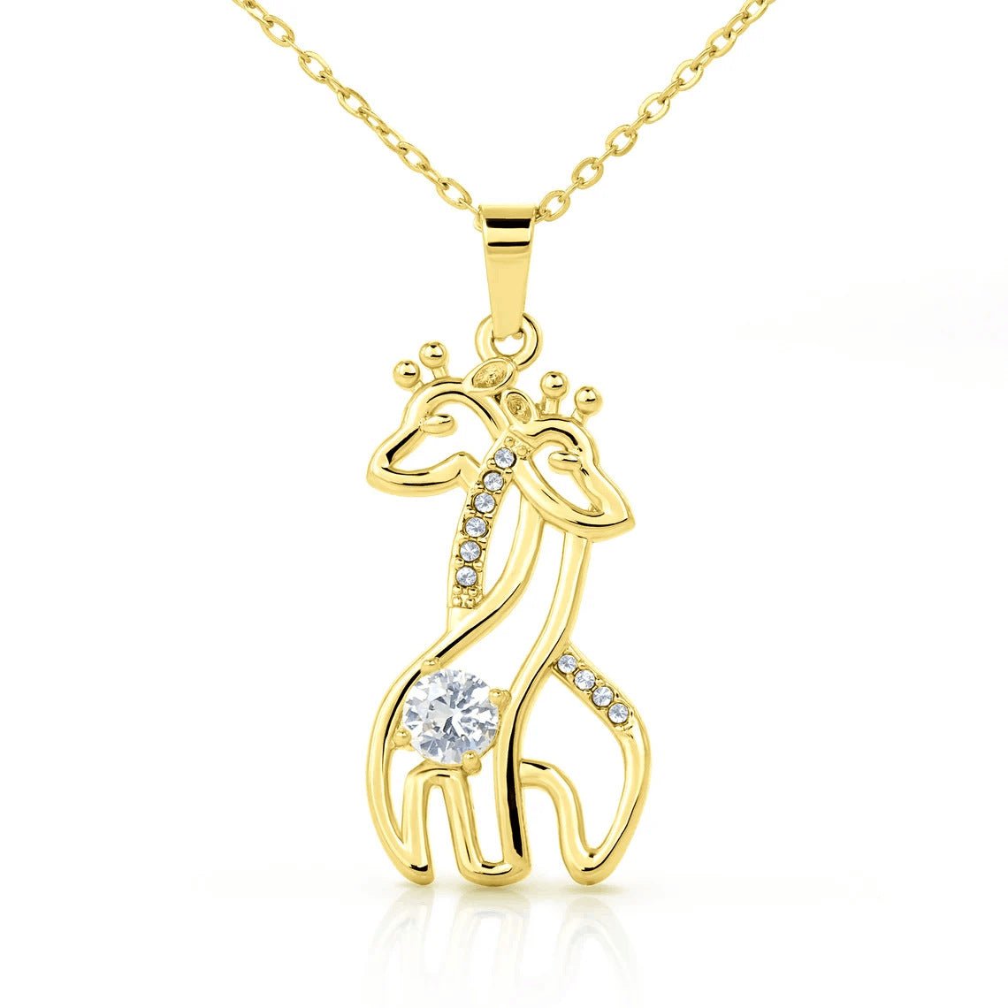 LOVE Giraffe Hug Pendant Necklace - To My Mommy