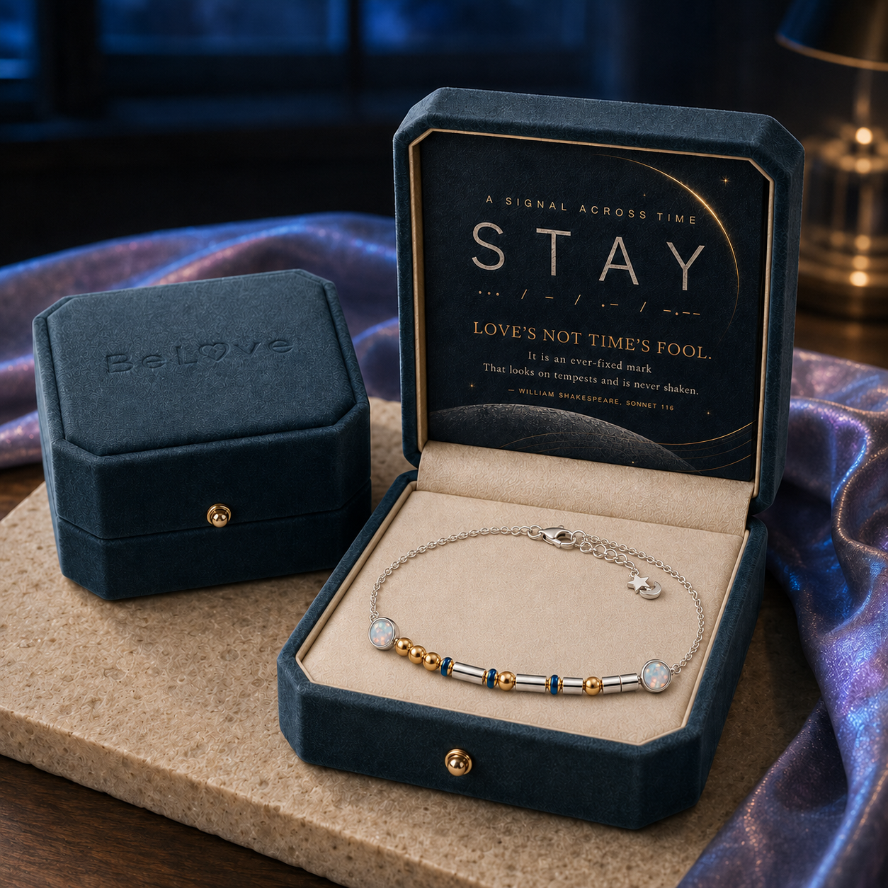 STAY | Starlight Signal Opal Morse Code Bracelet