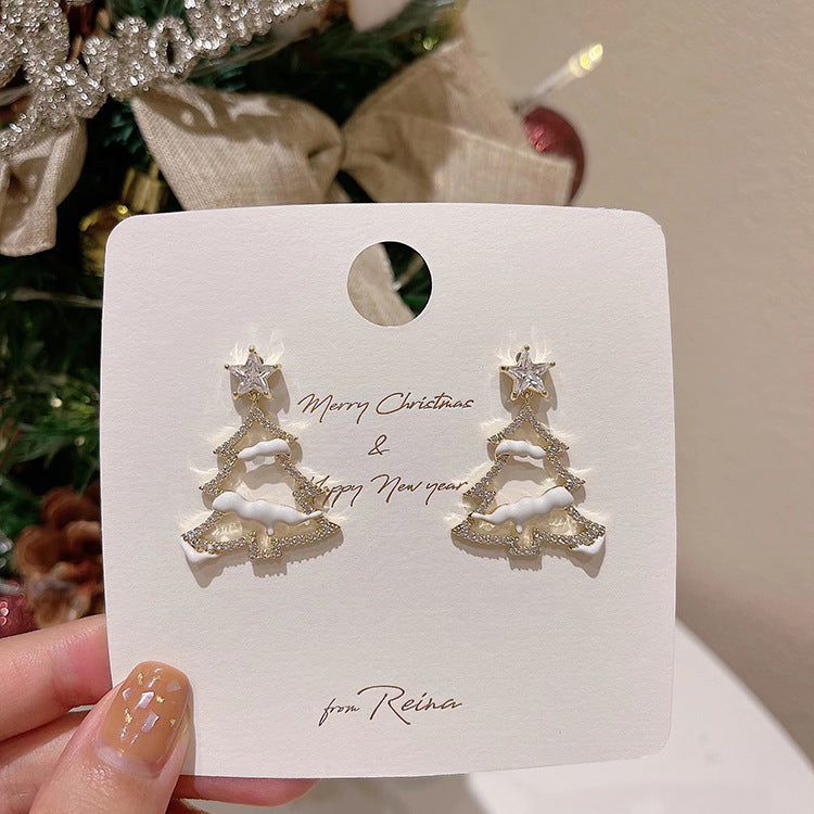 🎄CHRISTMAS HOT SALE❄Christmas tree snow earrings