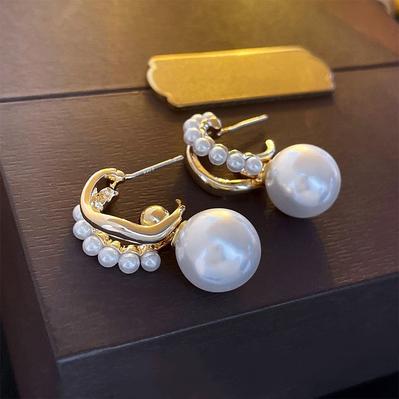 Two Wear Method Pearl Double Earrings