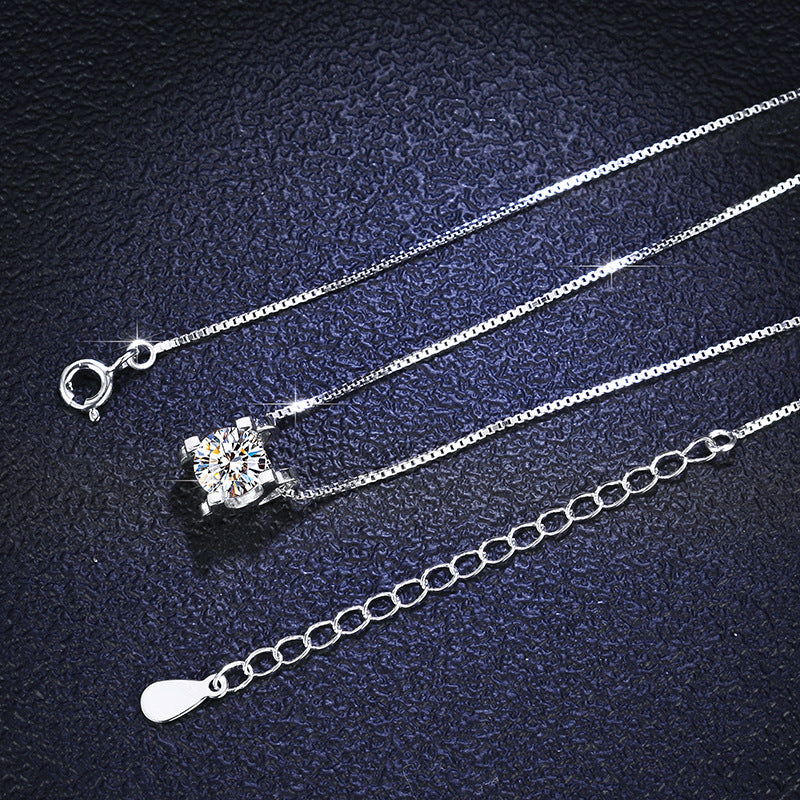 Moissanite Diamond Bull Head Pendant Female Sterling Silver S925