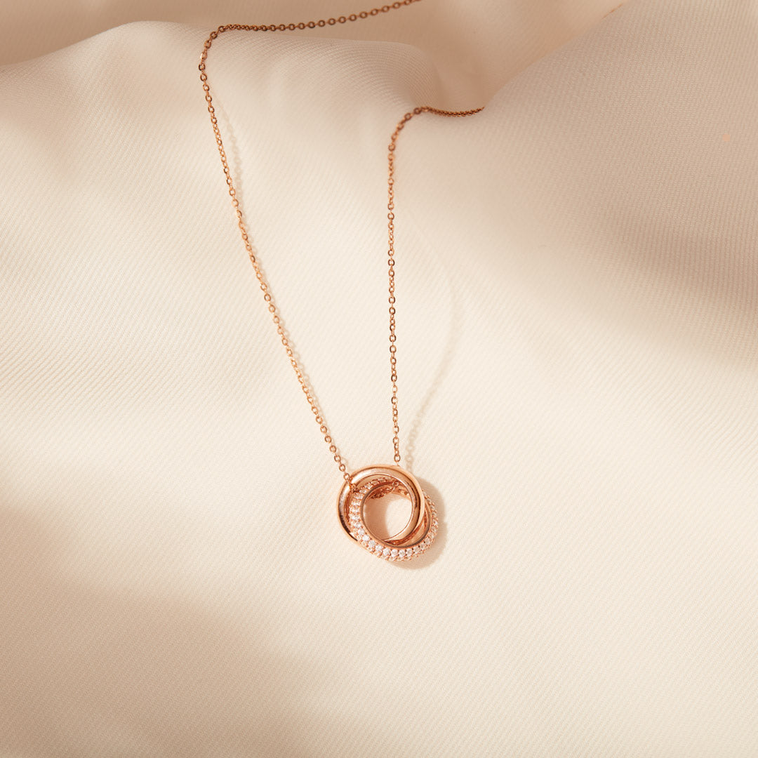 Mother Daughter Love Forever Interlocking Necklace