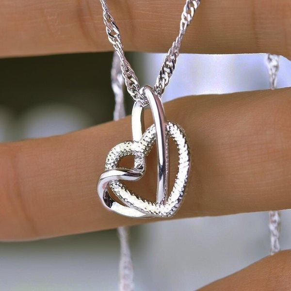 Interlocking Heart Necklace-Mother & Daughter 👩👧 Forever Linked Together