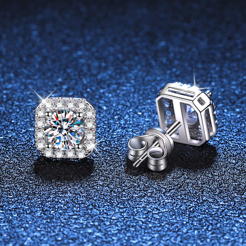 Versatile Classic Square Moissanite Earrings