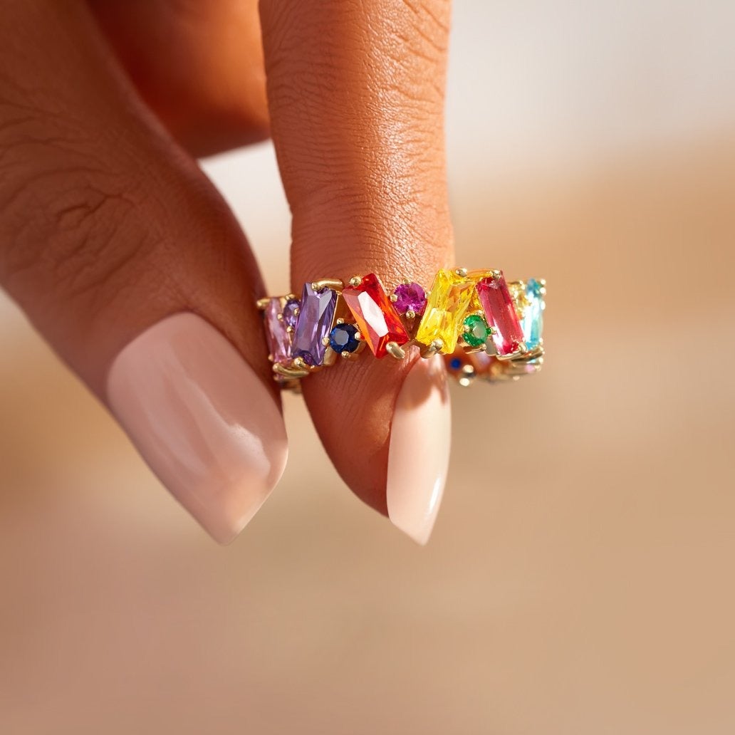 Promise Ring Broken Pieces of Rainbow Ring