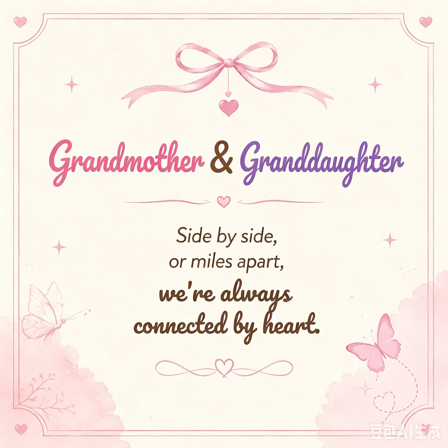 Grandmother And Granddaughter Custom Double Birthstones&Name Heart Necklace