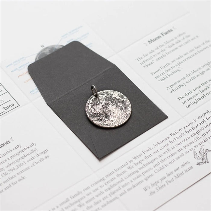 Silver Full Moon Necklace Charm