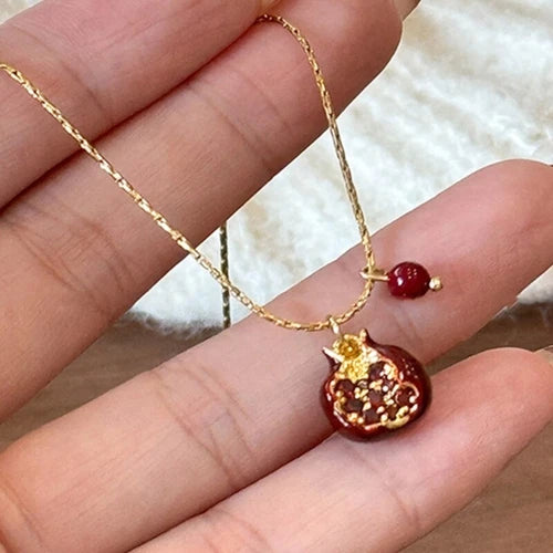 Pom of Prosperity – Red Garnet Charm Necklace