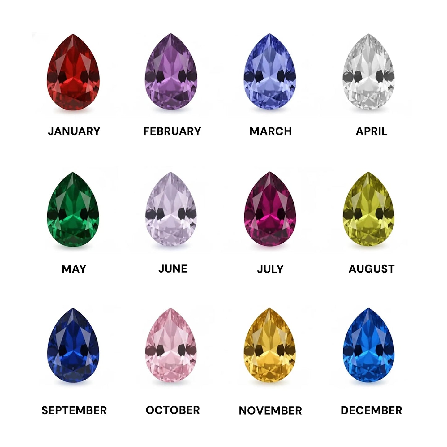 Mother And Daughter Dual Teardrop Birthstone Heart Ring