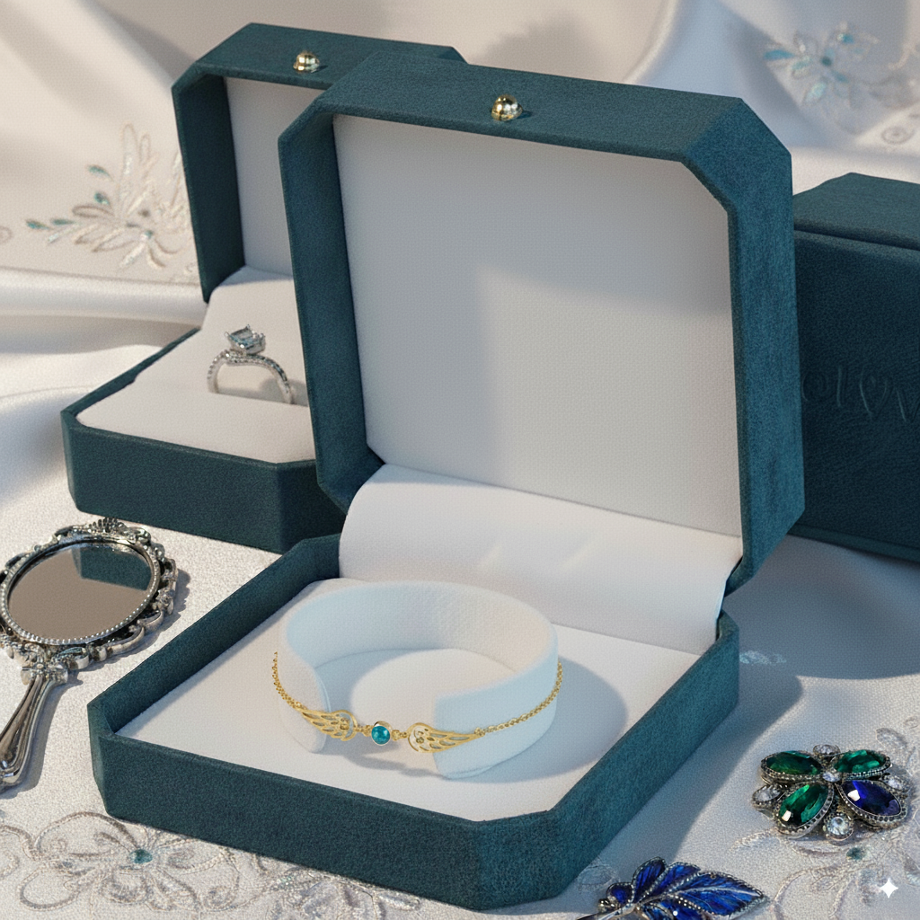 For Memorial - I'm a Wife to a Husband Custom Birthstone Wing Bracelet