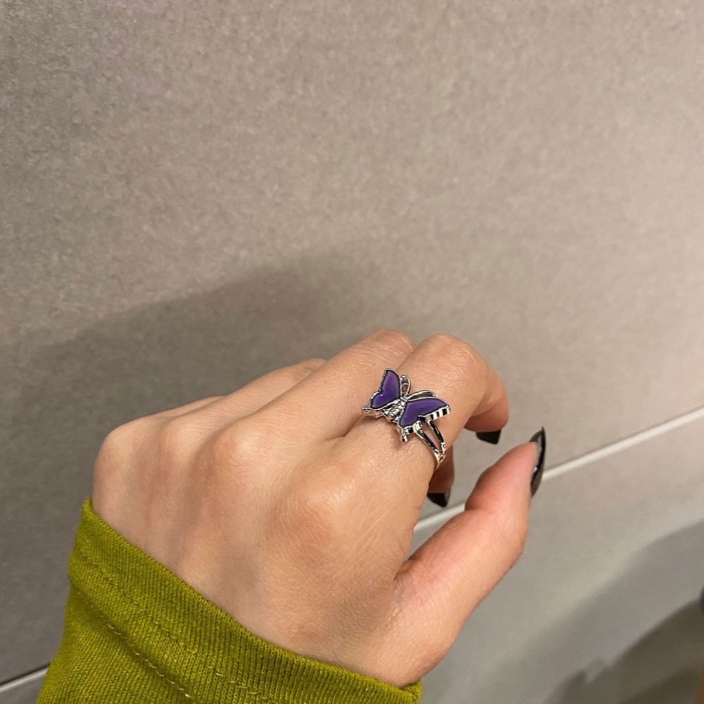 Temperature Sensing Color Changing Butterfly Ring