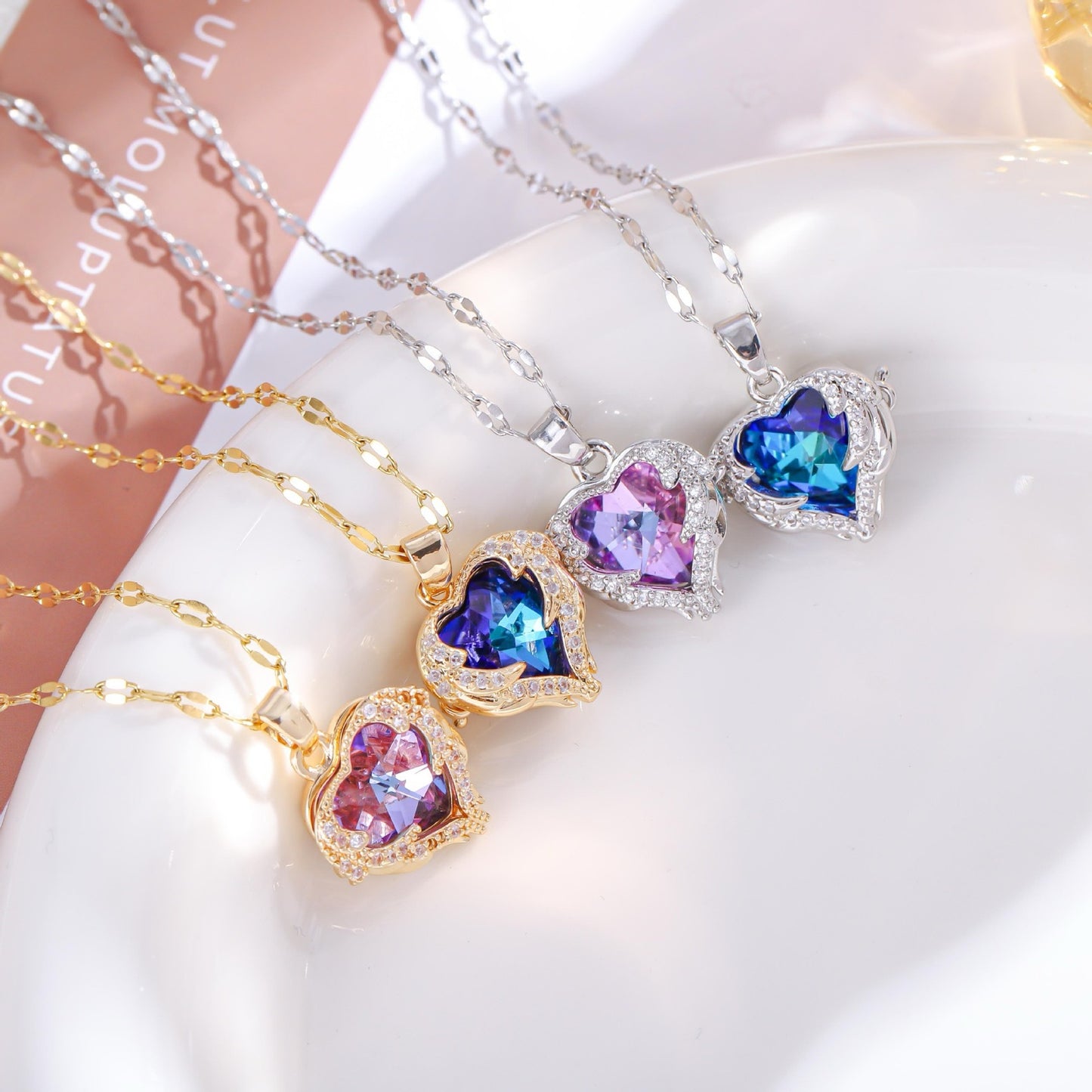 "Guardian" - Colorful Ocean Heart Pendant