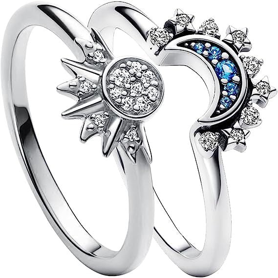 celestial sun & moon ring set