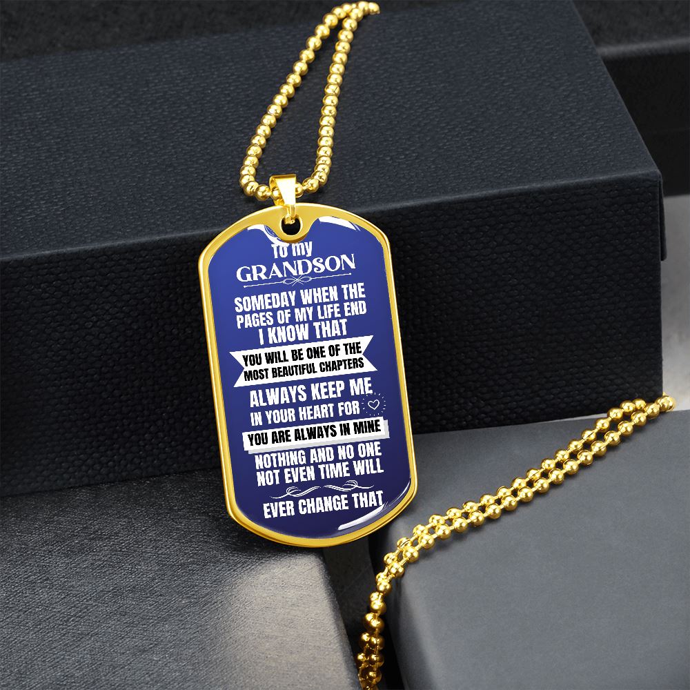 To my Grandson Necklace - Someday When The Pages of My Life End