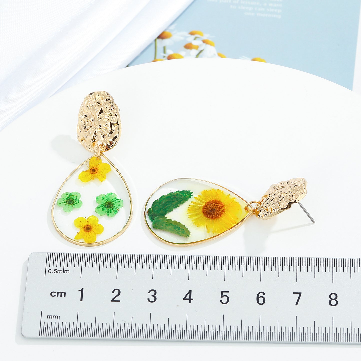 Water Drop Forget Me Not Flower Earrings