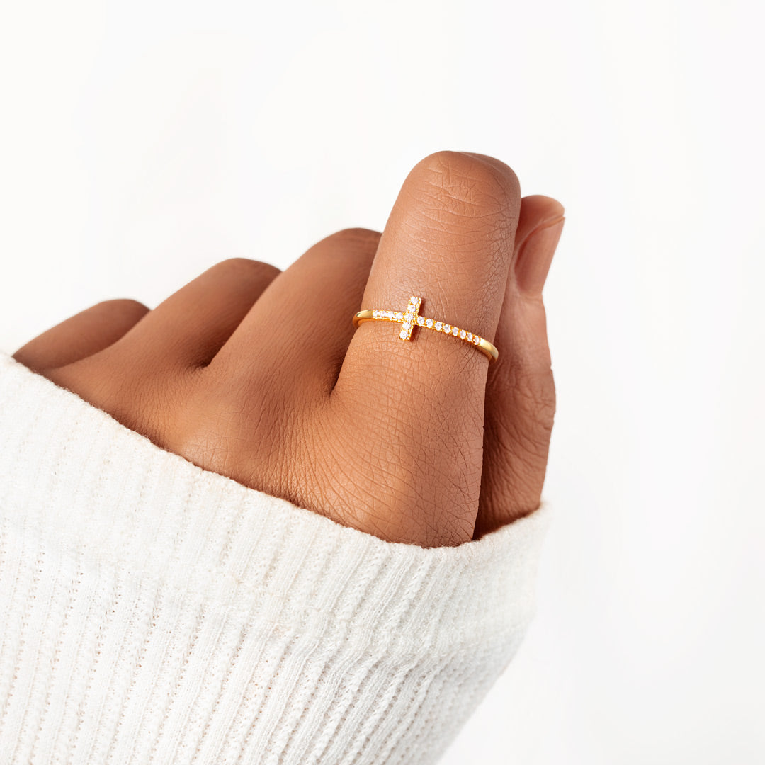 To My Daughter Pray Through It Christianity Cross Ring