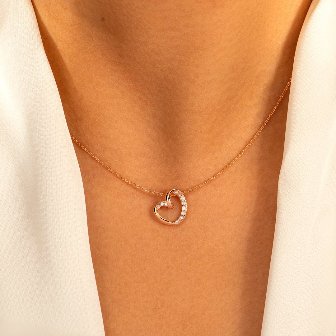My Beautiful Granddaughter Twist Pave Heart Necklace