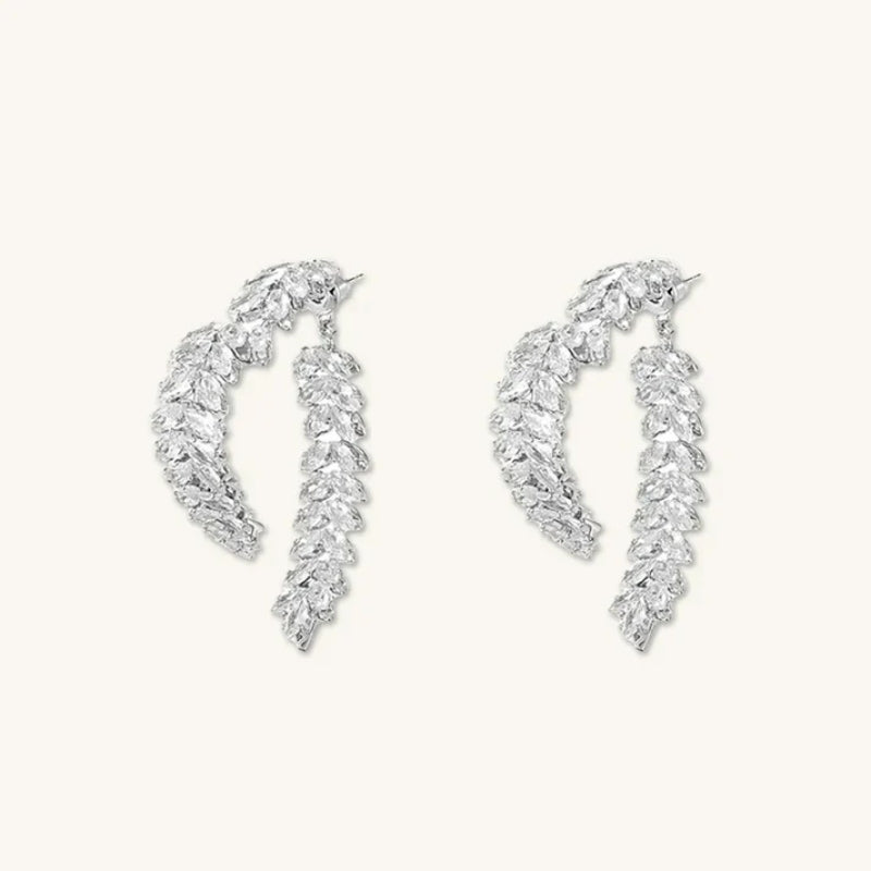 18K Gold-Plated Exquisite Crystal Heart Wheat Earrings
