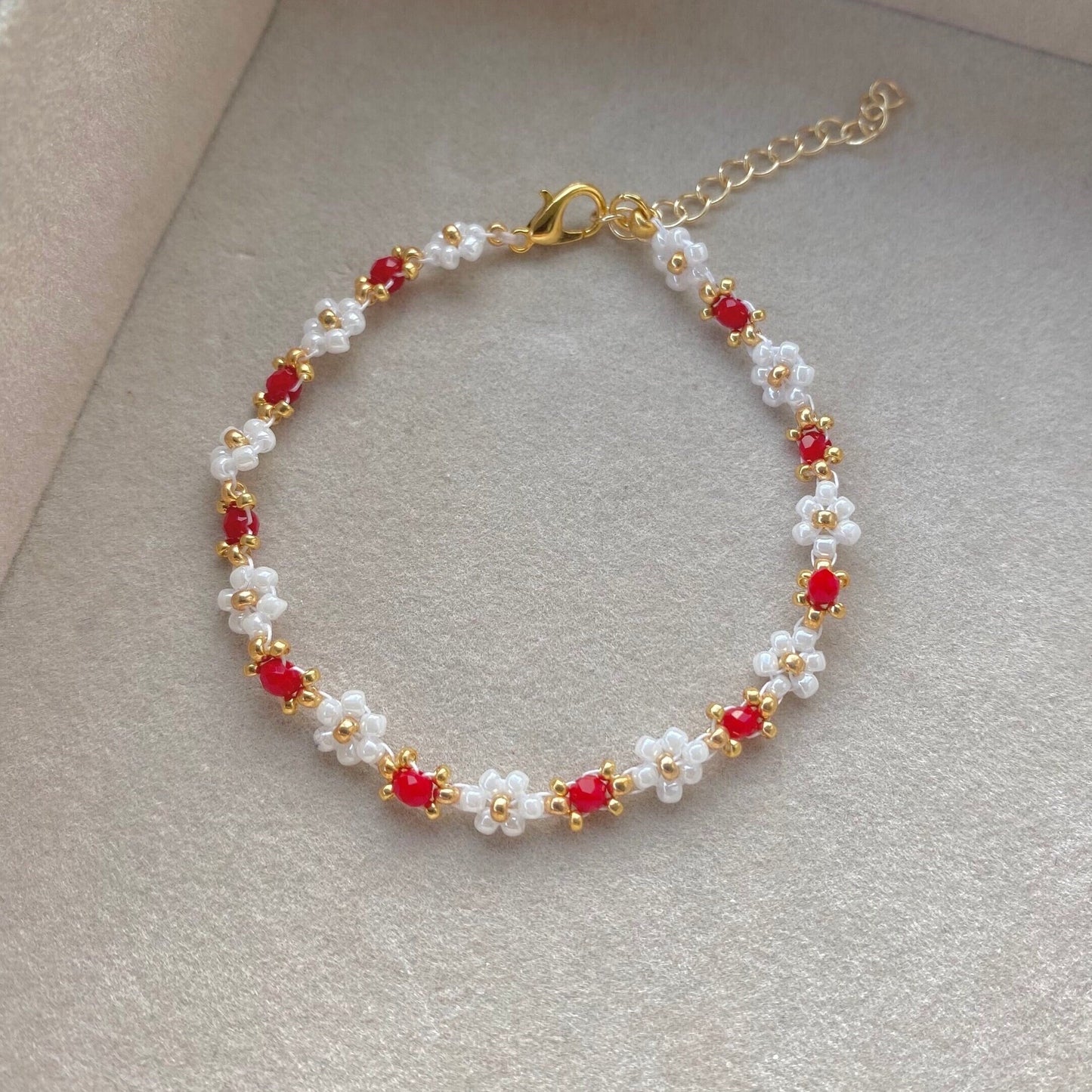 🌼Beaded Flower Bracelet