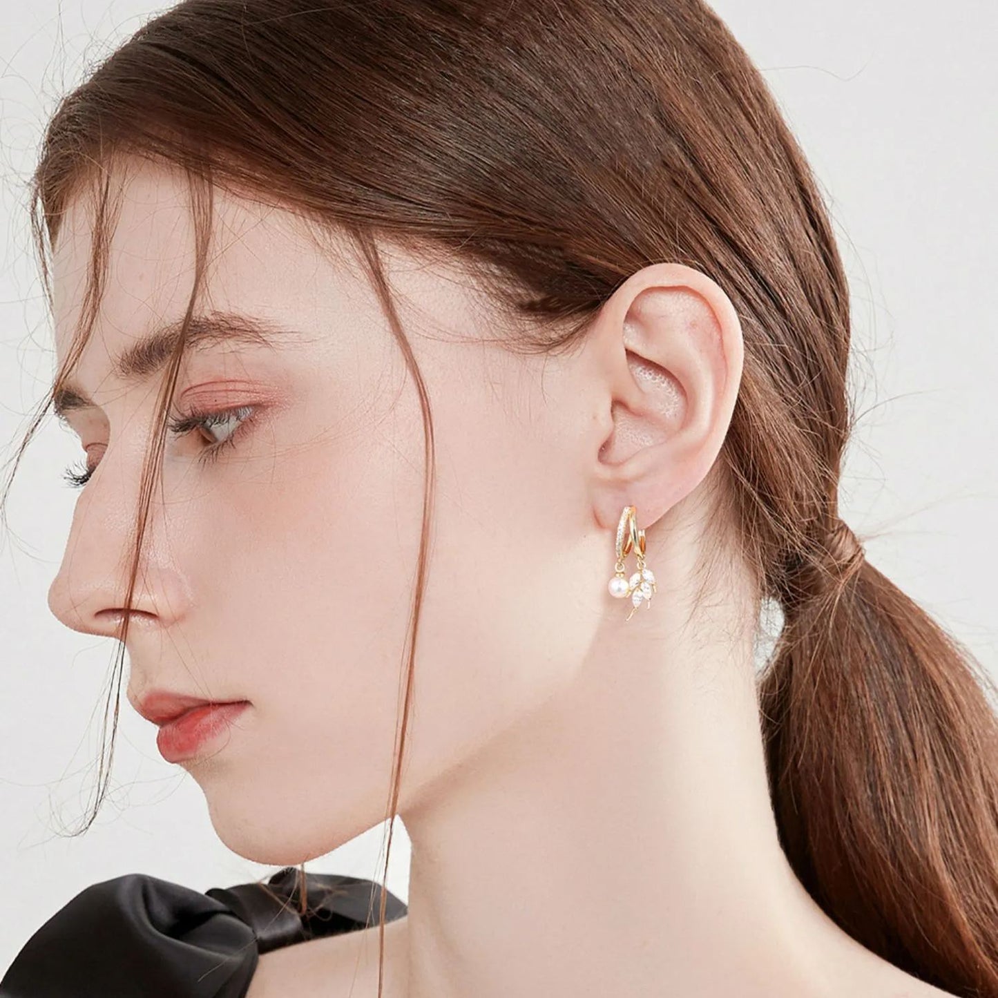 Wheat Leaf Pearl Earrings