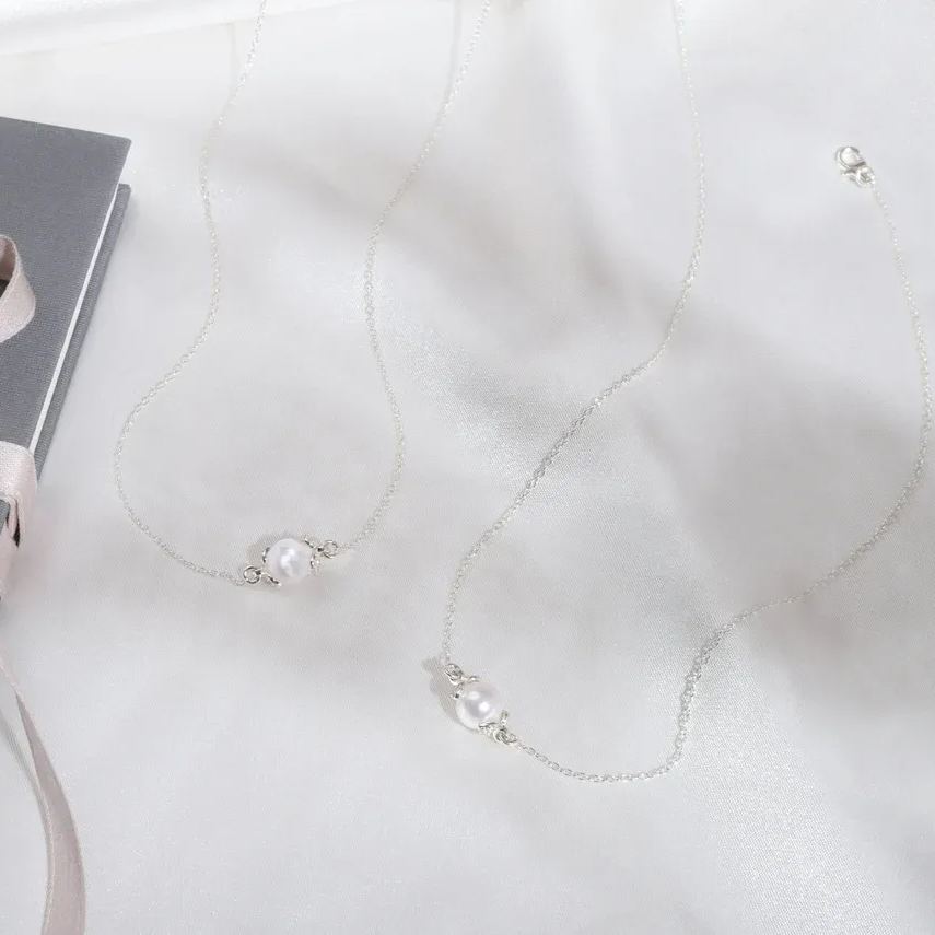 Pearls Of Wisdom • Graduation Gift For Granddaughter For Daughter • Single Pearl Necklace Silver