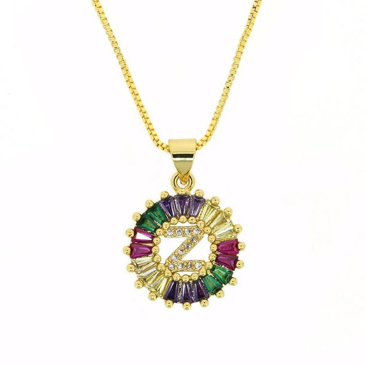 THE BEST GIFT - RAINBOW INITIAL LETTERS PENDANT NECKLACE
