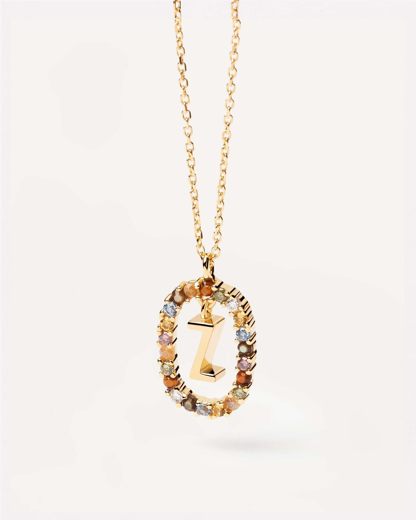 18K Real Gold, Initial Necklace, Letter Pendant