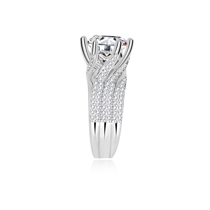 3-Carat Super Sparkling Round Moissanite Ring