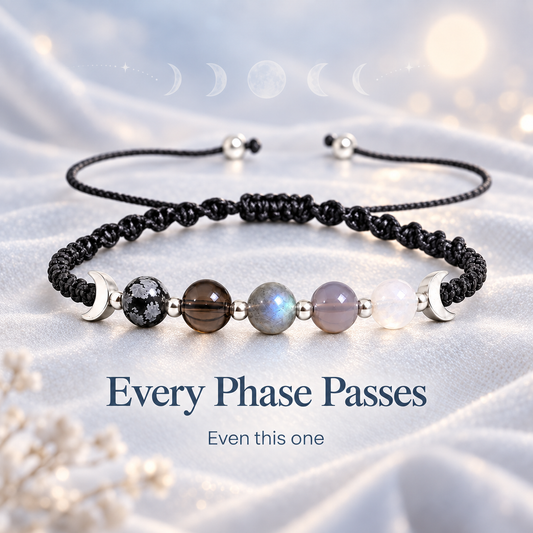 This Too Shall Pass Moon Phases Crystal Bracelet