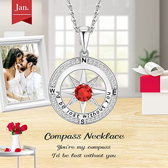 Compass of My Heart-Sterling Silver Necklace