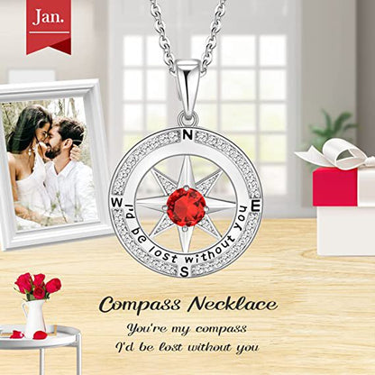 Compass of My Heart-Sterling Silver Necklace