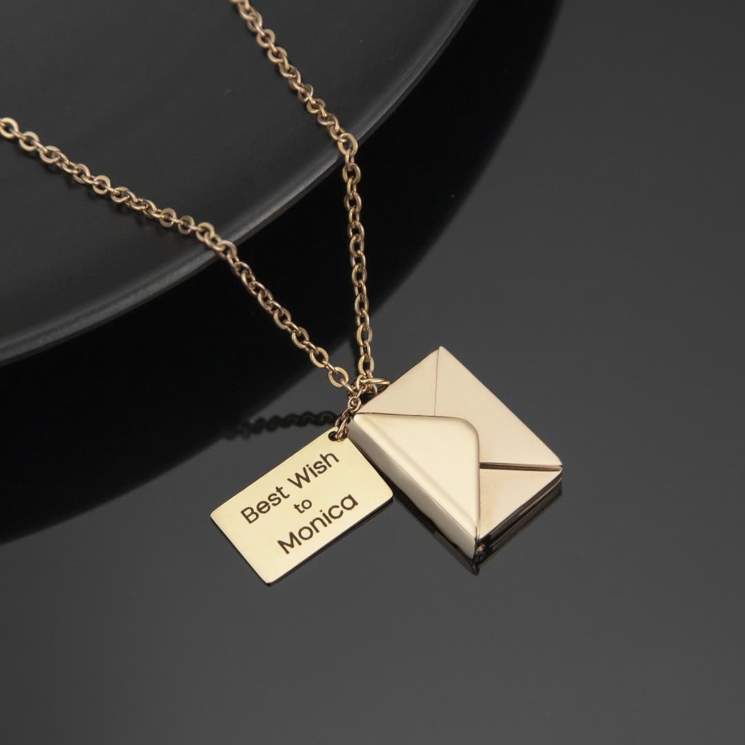 Tiny Wishful Envelope Necklace