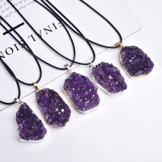Natural Amethyst Druse Pendant