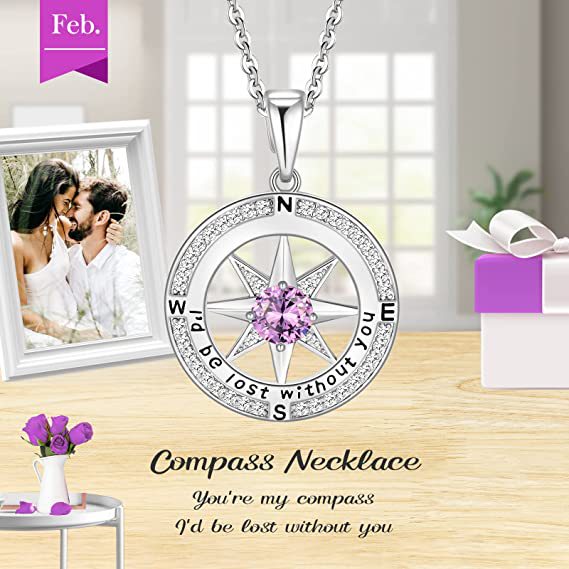 Compass of My Heart-Sterling Silver Necklace