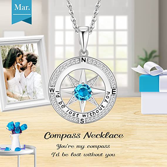 Compass of My Heart-Sterling Silver Necklace