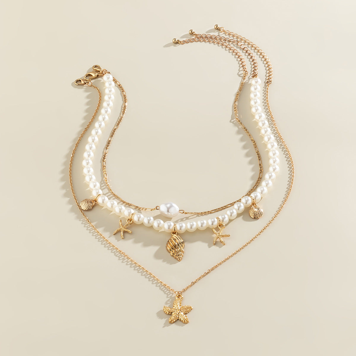 Vintage Pearl Starfish Necklace