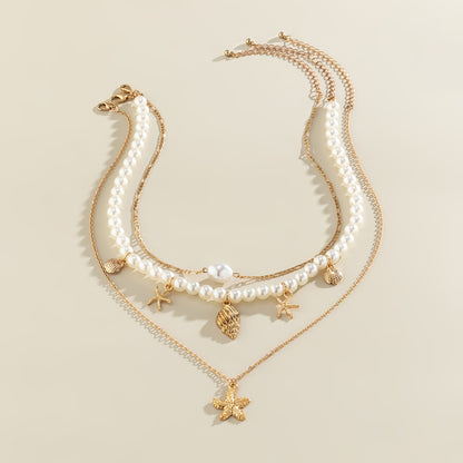Vintage Pearl Starfish Necklace
