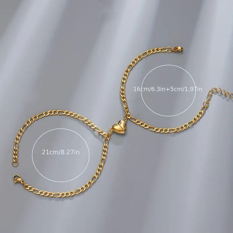 Luminous Heart Link Bracelet