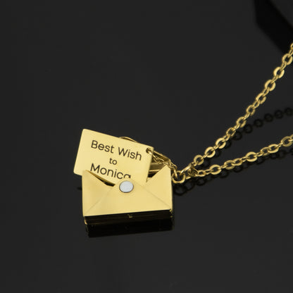 Tiny Wishful Envelope Necklace