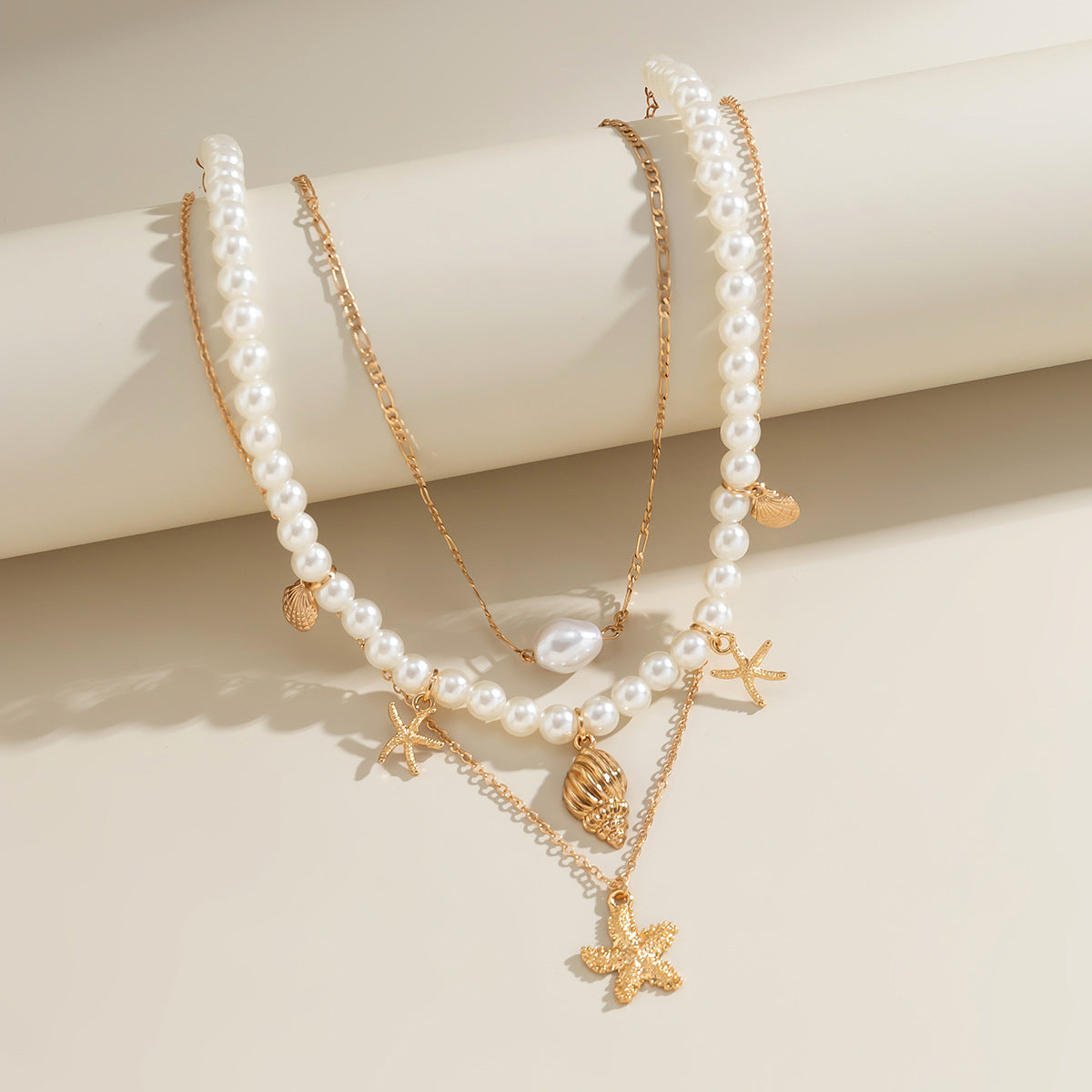Vintage Pearl Starfish Necklace