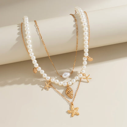 Vintage Pearl Starfish Necklace