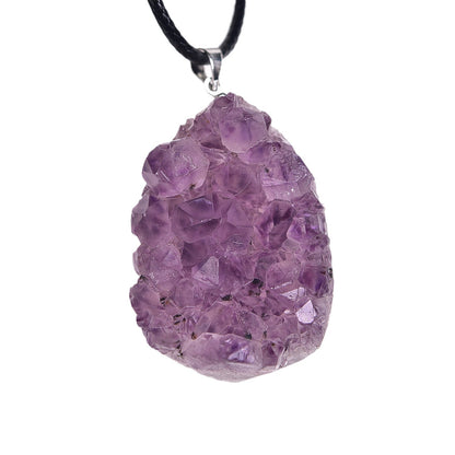 Natural Amethyst Teardrop Rough Pendant
