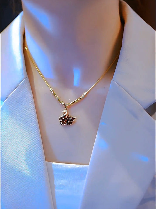 Swan Sterling Silver Pendant with Cubic Zirconia